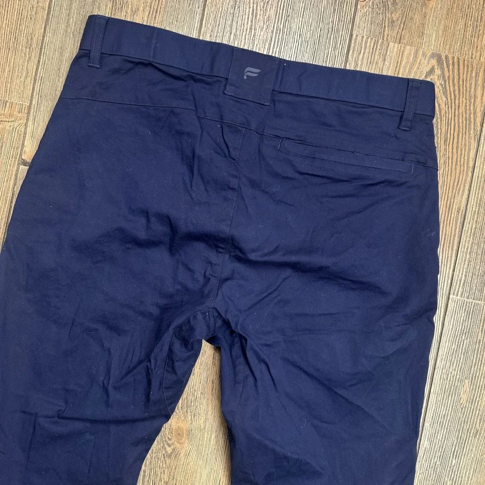 Fabletics High Side Chino Pants Mens 33x27.5 (tag 33x30) Navy Blue Slim Straight